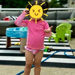 Kids Pink Swim Rash Guard Zara